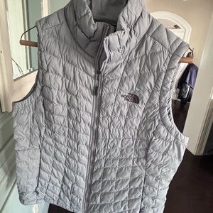 The North Face Light Gray Quilted Vest